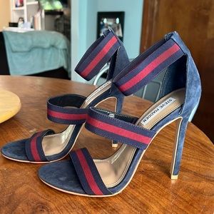 Navy and Red Striped Steve Madden Heels